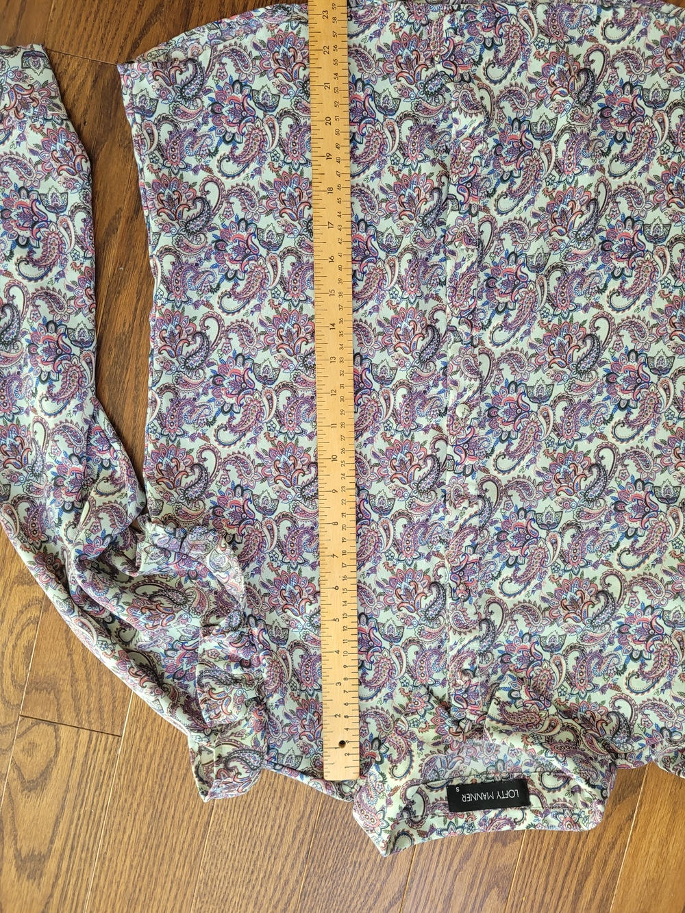 Lofty Manner Paisley Ruffle Shoulder Button-Up Blouse Size Small - Picture 5 of 8